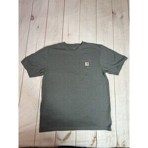 Carhartt Shirt Mens LT Green Casual Loose Fit Pocket Short Sleeve Crew Neck